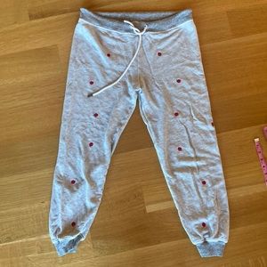 The Great gray sweatpants embroidered apples size 1 small